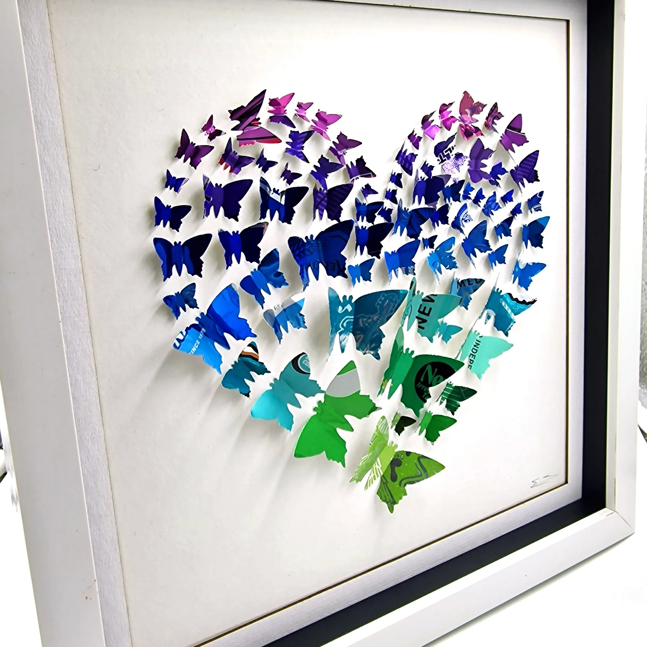 Peacock Butterfly Heart Medium — Sarah Turner Eco Art & Design